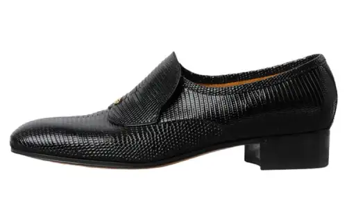 GUCCI Leather Casual Shoes 3cm Men's Black