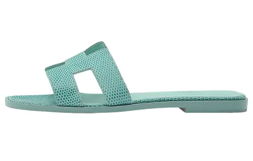 HERMES Oran Slide Slippers Women's Blue
