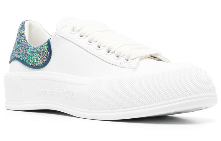 Alexander McQueen Deck Runway Leather Low top Stylish Skateboarding Shoes Women's White