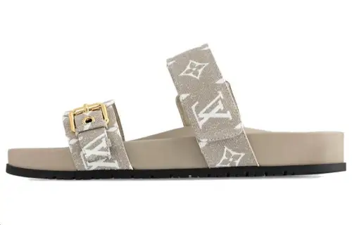 LOUIS VUITTON Bom Dia Fashion Trend Rubber Sole Slide Slippers Women's Gray