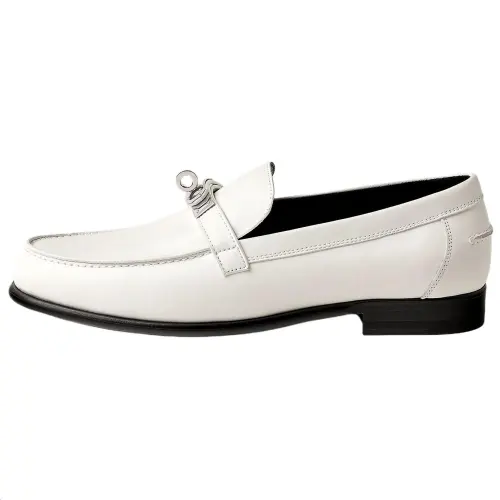 HERMES Destin Calfskin Casual Shoes 3.5cm Women's White