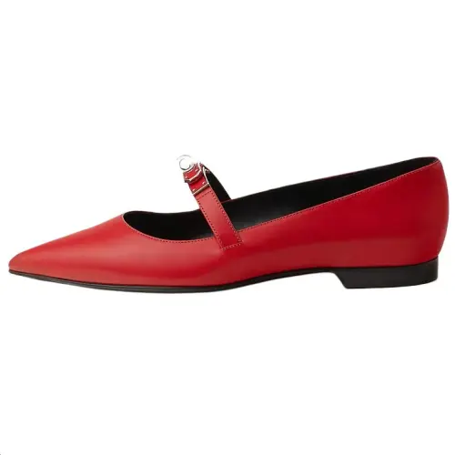 HERMES Kelly Calfskin Casual Shoes Women's Red