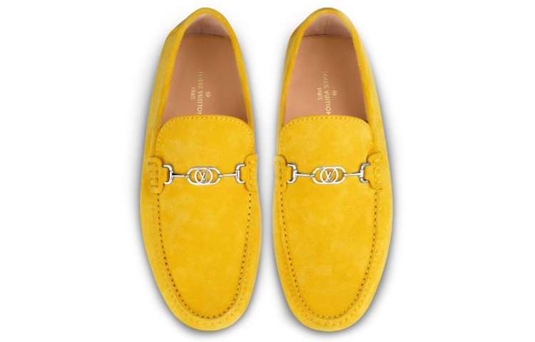 LOUIS VUITTON Porto Vecchio Gommino Loafers Women's Yellow