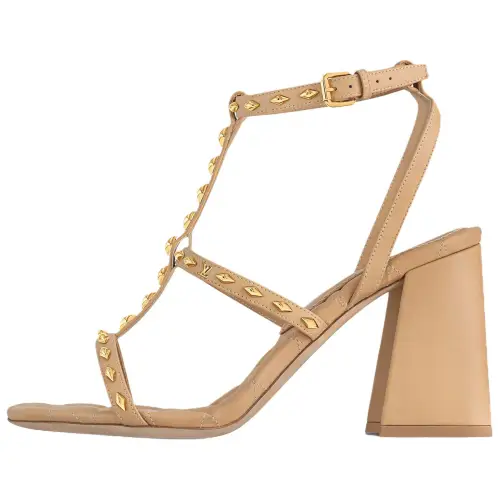 LOUIS VUITTON Celeste One Strap Sandals 8.5cm Women's Beige