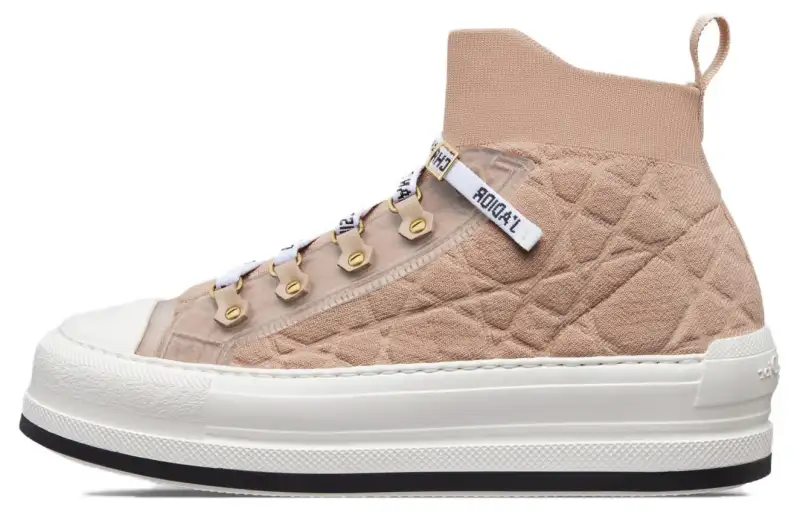 DIOR Walk'n'Dior Platform Shoes High top Skateboard Shoes Women's Pink White