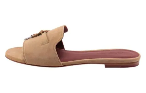 Loro Piana Rubber Sole Slide Slippers Women's Brown