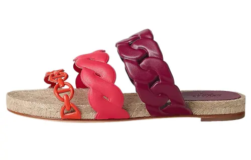 HERMES Gwen Slide Slippers Women's Pink Purple Orange