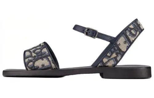 DIOR Leather One Strap Sandals Women's Blue