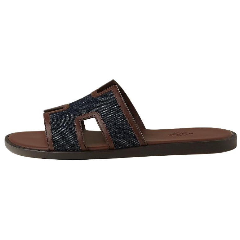HERMES Izmir Slide Slippers Men's Brown