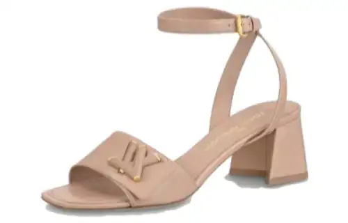 LOUIS VUITTON Shake Leather One Strap Sandals Women's Pink