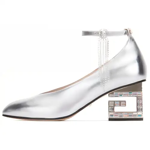 GUCCI Metallic G Block Heel Pumps
