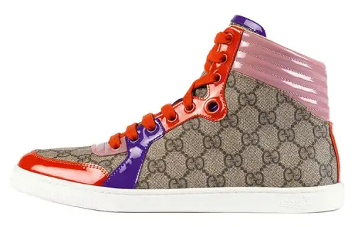 GUCCI Skateboard Shoes Women's High Top Pink/Purple