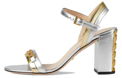 GUCCI One Strap Sandals Women's Silver