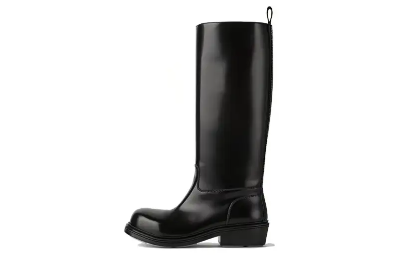 Bottega Veneta Leather Knee high Boots Men's Black