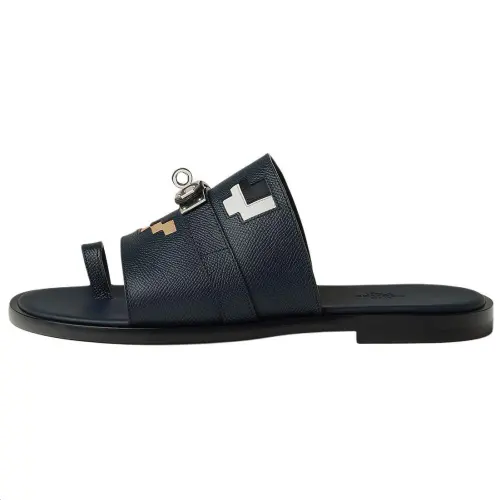 HERMES Joke Slide Slippers Men's Marine Blue