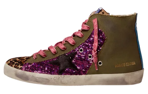 Golden Goose Lab High top Stylish Skateboarding Shoes Men's Dark Green