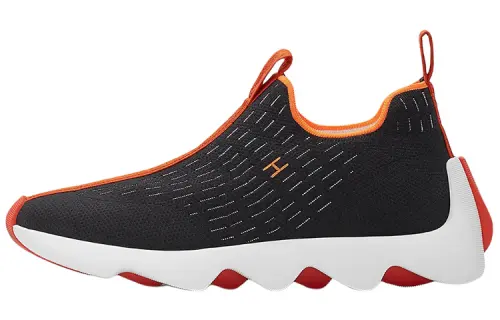 HERMES Eclair Mesh, Textile Low top Casual Shoes Men's Black