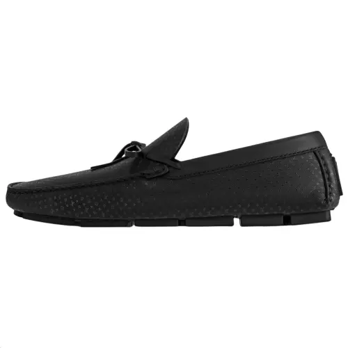 LOUIS VUITTON Driver Calfskin Casual Shoes Men's Black