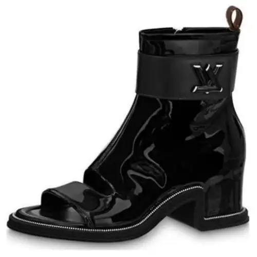 LOUIS VUITTON Moonlight Cow Leather Fashion Trend Ankle Boots Women's Black