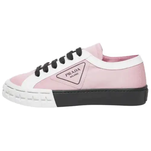 PRADA Wheel Gabardine Low top Canvas Shoes Women's Pink