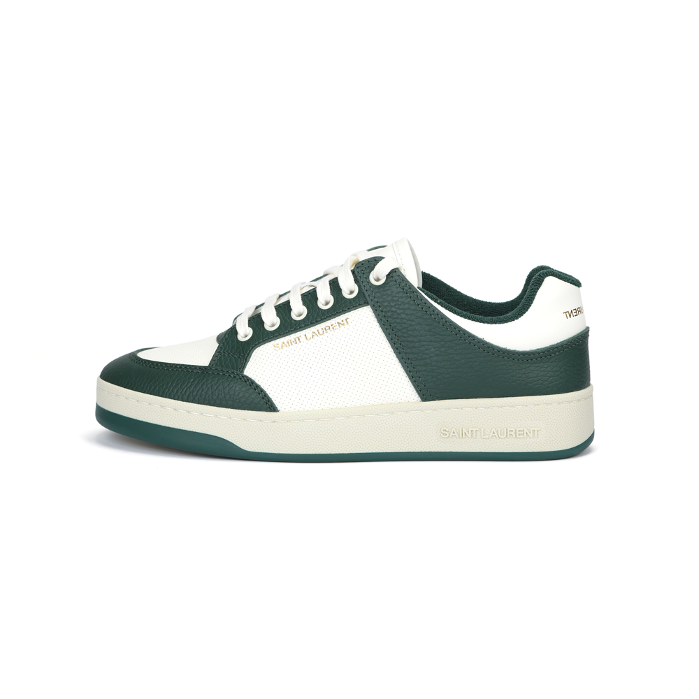 Мужские кеды SAINT LAURENT SL/61 (бело-зеленые)