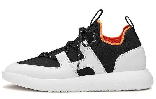 HERMES Duel Low top Sports Casual Shoes Women's Black White