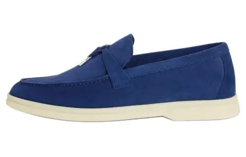 Loro Piana Suede Loafers Women's Blue