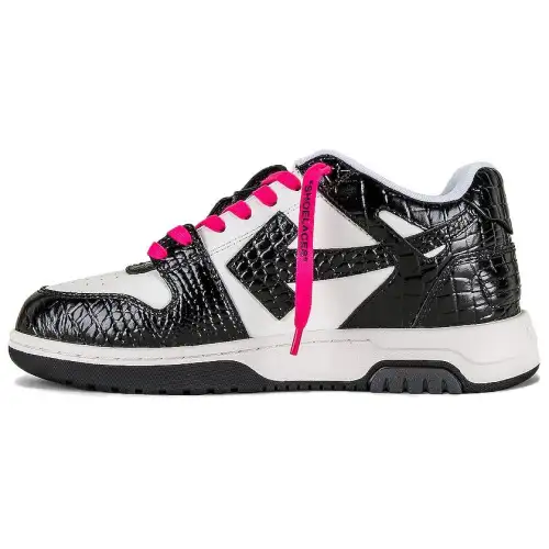 OFF WHITE Out Of Office Croc Effect Sneakers 'Black Pink White' Women's