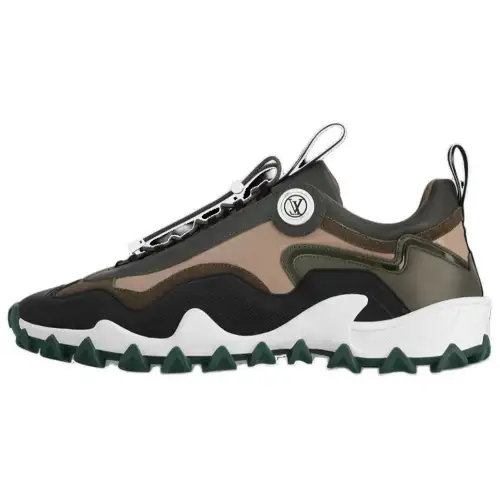 LOUIS VUITTON RUSH Low top Casual Shoes Women's Khaki Green
