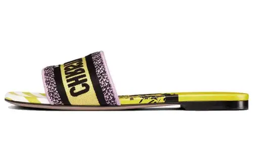 DIOR Dway Slide Slippers Women's Bright Yellow