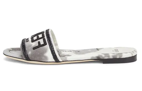 FENDI Women's Signature Slide 'Floral - Grey White'