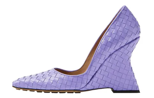 Bottega Veneta Leather Irregular Heel High Heels 10cm Women's Purple