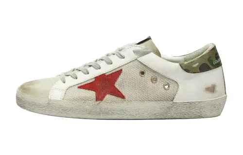 Golden Goose Super Star Stylish Skateboarding Shoes Men's White Green Red