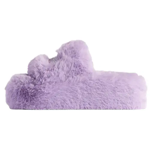 Balenciaga Furry Slide Slippers Women's Light Purple