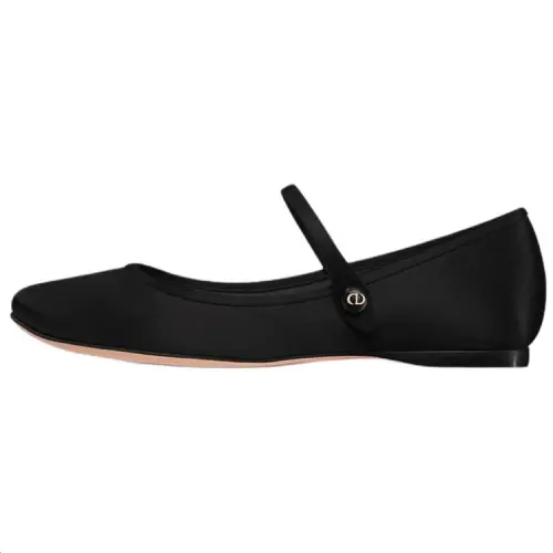 DIOR Lovely D Flat Mary Jane Shoes Women's Black