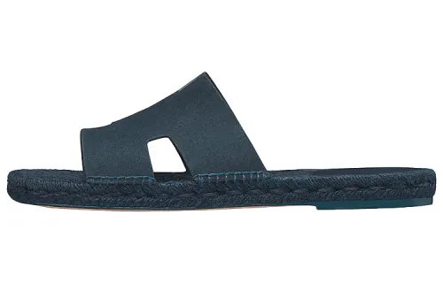 HERMES Antigua Espadrille Denim Fonce Suede Goatskin