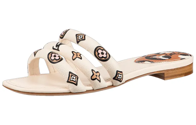 LOUIS VUITTON Appeal Sandals 'White With Black Beige Monogram' Women's