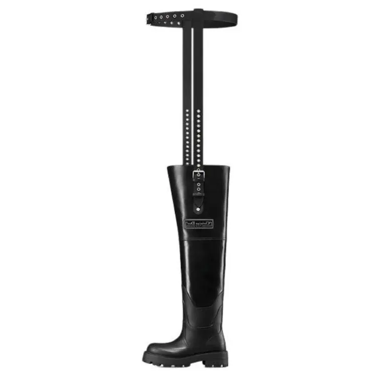 DIOR D Scots Over the knee Boots Women's Black