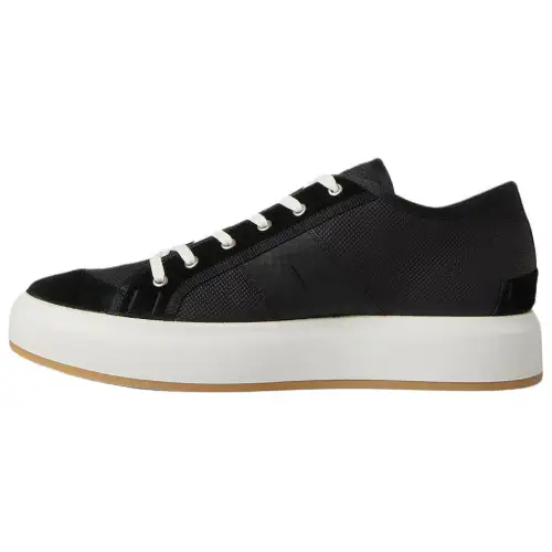STONE ISLAND Compass Patch Leather Low top Skateboard Shoes Men's Black