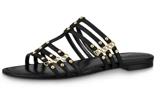 LOUIS VUITTON Slide Slippers Women's Black