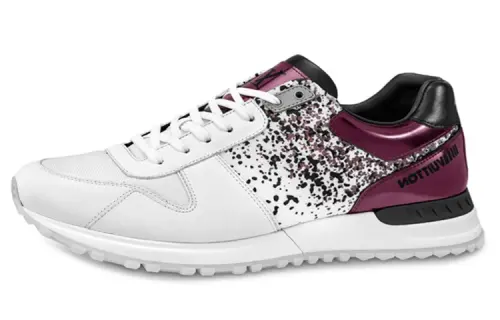 LOUIS VUITTON Run Away Cow Leather Low top Casual Shoes Men's White Purple