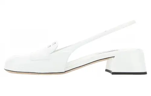 MIU MIU Chunky Heel Casual Shoes Women's White
