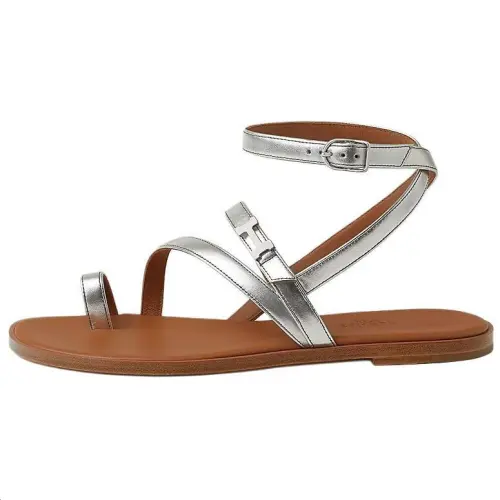 HERMES Harmonie One Strap Sandals Women's Silver