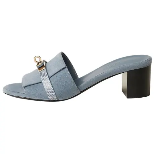 HERMES Gigi Quiet Slide Slippers Women's Blue