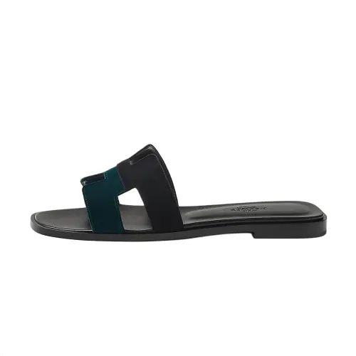 HERMES Oran Slide Slippers Women's Moss Green