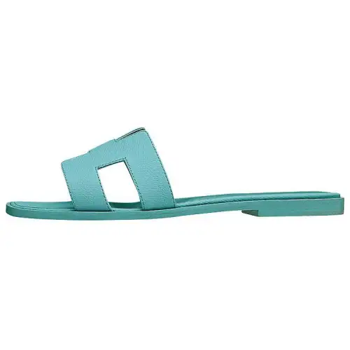 HERMES Oran Slide Slippers Women's Sea Blue