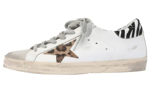 Golden Goose Super Star Stylish Skateboarding Shoes Distressed, Versatile, Comfortable Women's White