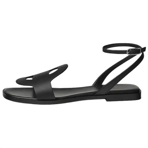 HERMES Julie One Strap Sandals Women's Black