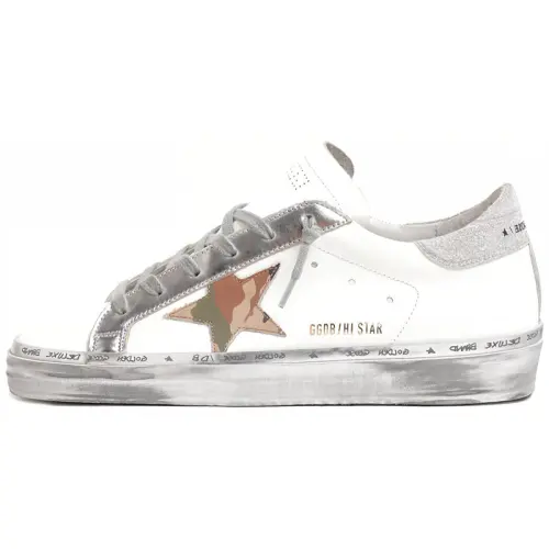Golden Goose Hi Star Low top Skateboard Shoes Women's Gray White