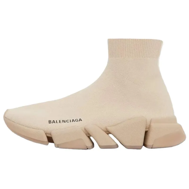 Balenciaga Speed 2.0 High top Casual Shoes Men's Beige